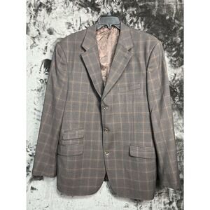 Steve Harvey Men's‎ 46L Windowpane Plaid Blazer Sport Coat